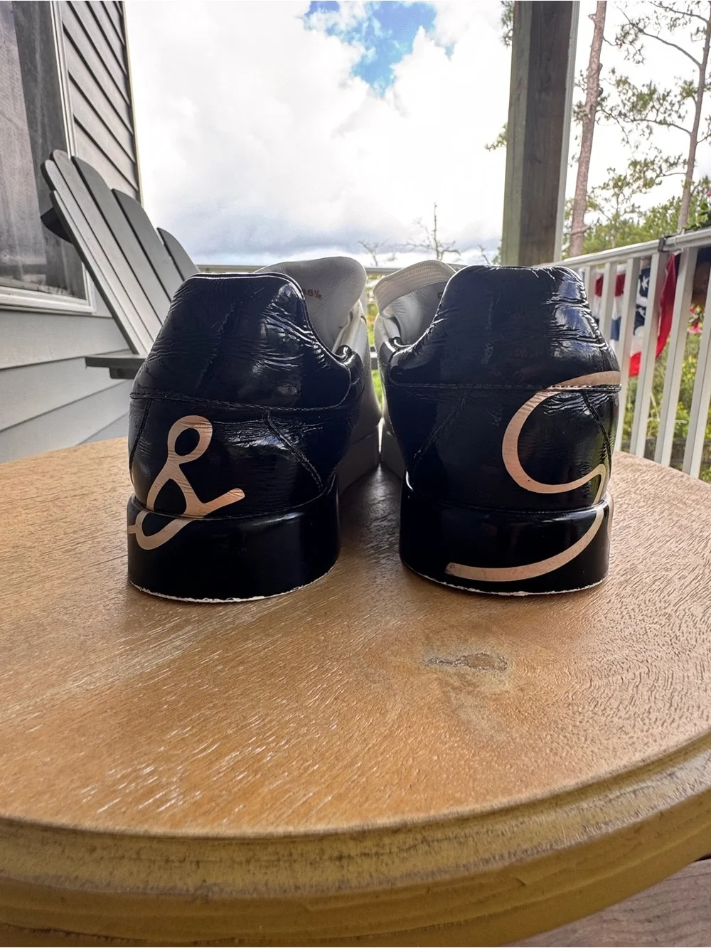 Dolce & Gabbana Portofino Leather Sneakers White Black Logo Size 38.5